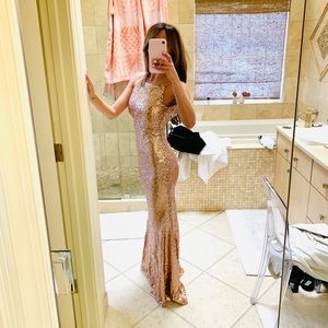 Rose gold sequin dress